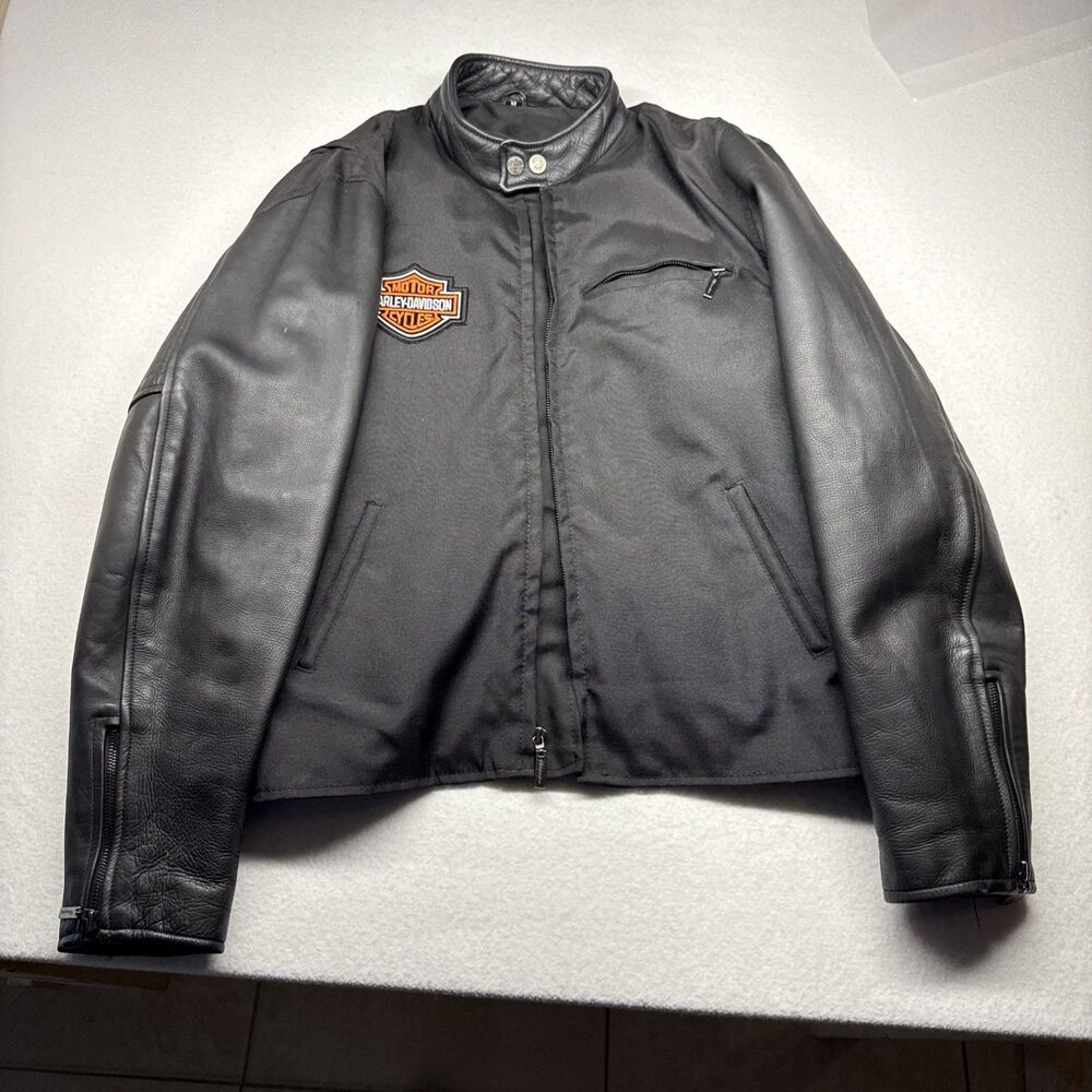 Milwaukee Leather 3-in-1 Motorcycle Jacket Mens M Harley Davidson Patches Black